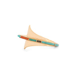 Ben Nighthorse Turquoise, Coral, and Agate 14k Gold Ring