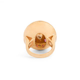 Large Retro Ruby, Diamond, and 14k Gold Starburst Dome Ring