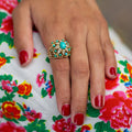 Turquoise, Diamond, and 14k Gold Cocktail Ring