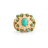 Turquoise, Diamond, and 14k Gold Cocktail Ring