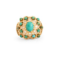 Turquoise, Diamond, and 14k Gold Cocktail Ring