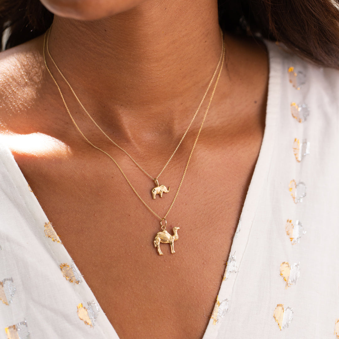 Double-Sided Camel 18k Gold Charm