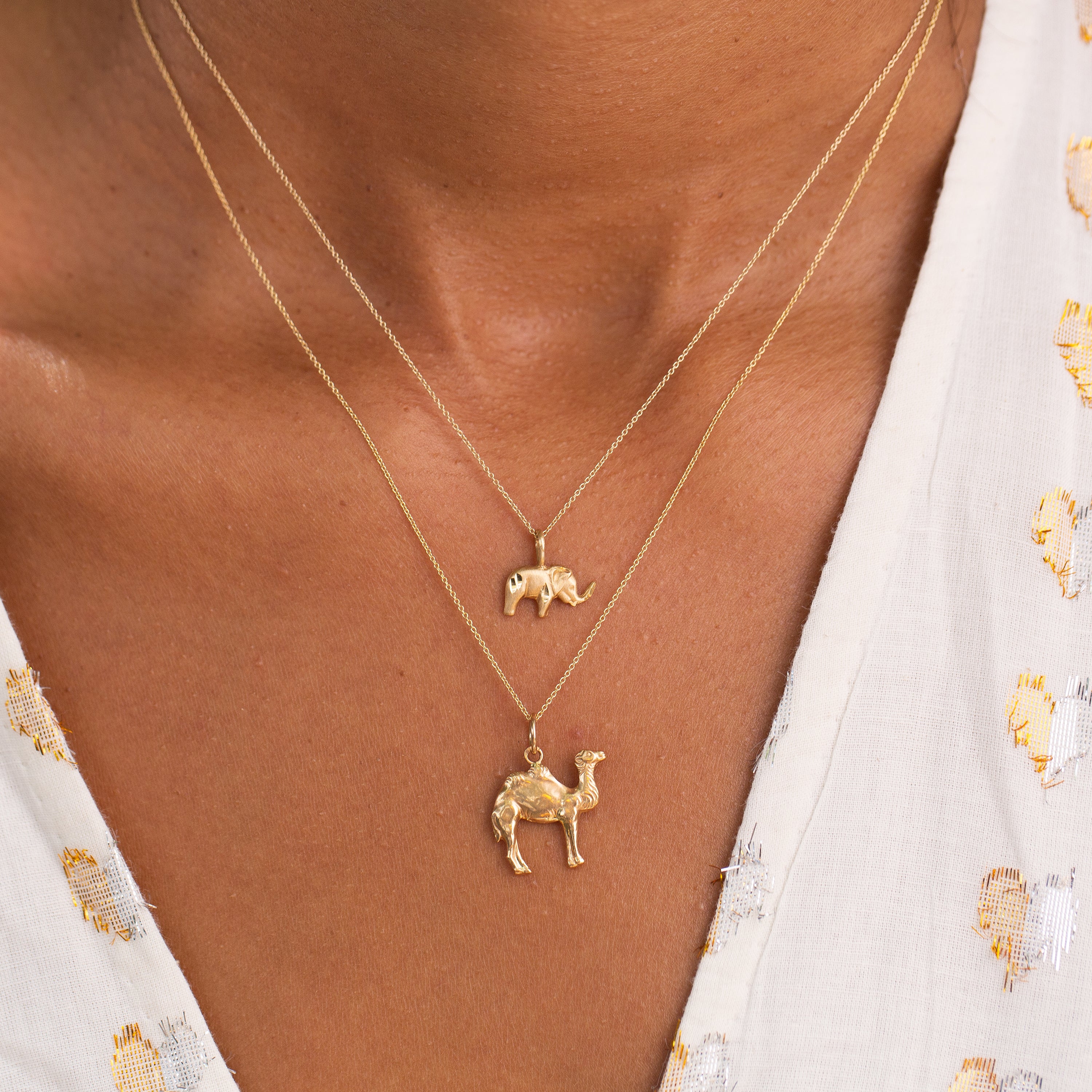 Double-Sided Camel 18k Gold Charm