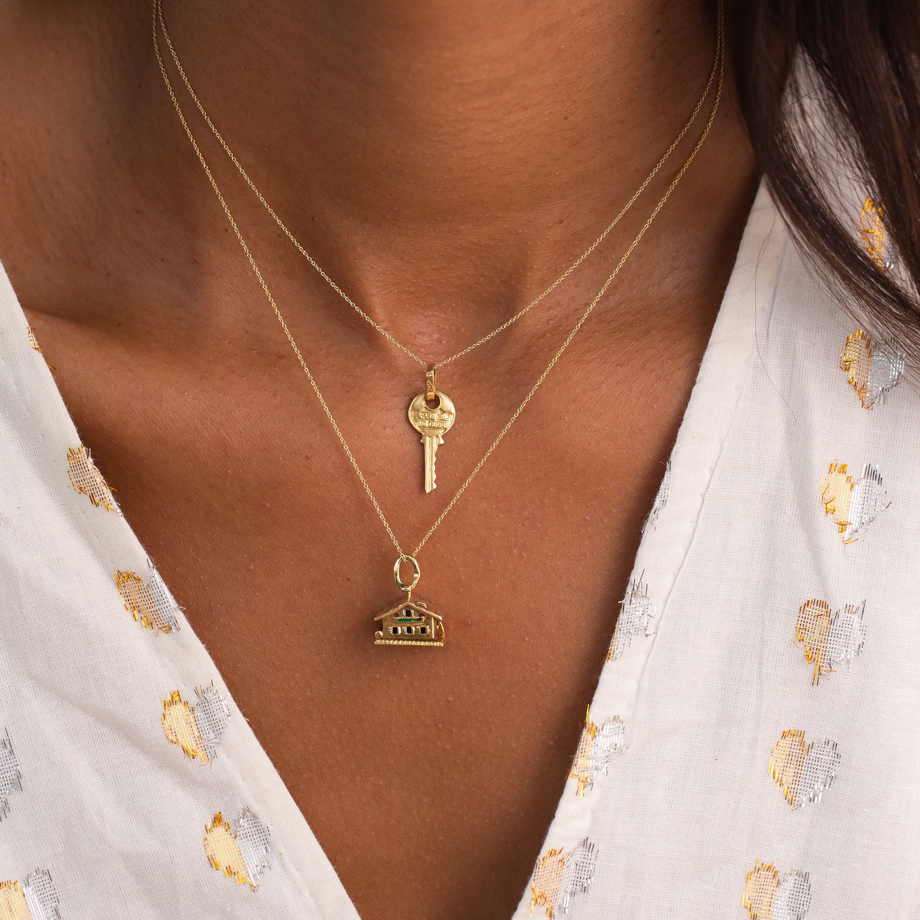 Italian 18k Gold Key Charm