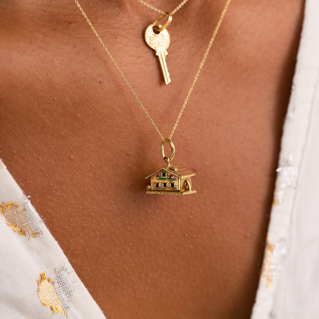 Movable Enamel and 18k Gold Love Shack Charm