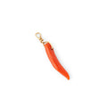 Coral Horn and 18k Gold Charm
