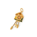 Enamel and 18k Gold Cuckoo Clock Charm