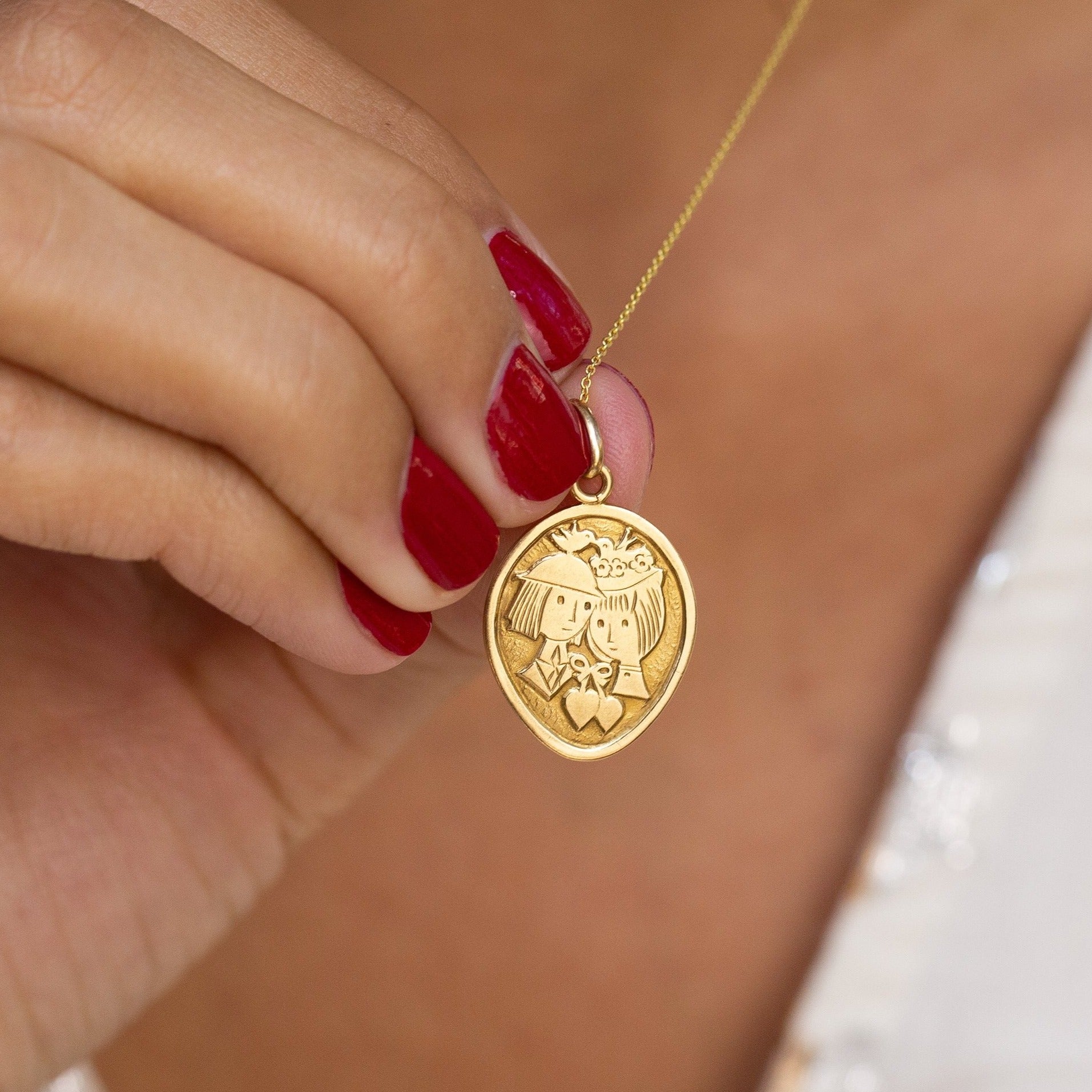 Italian Lovers 18k Gold Charm