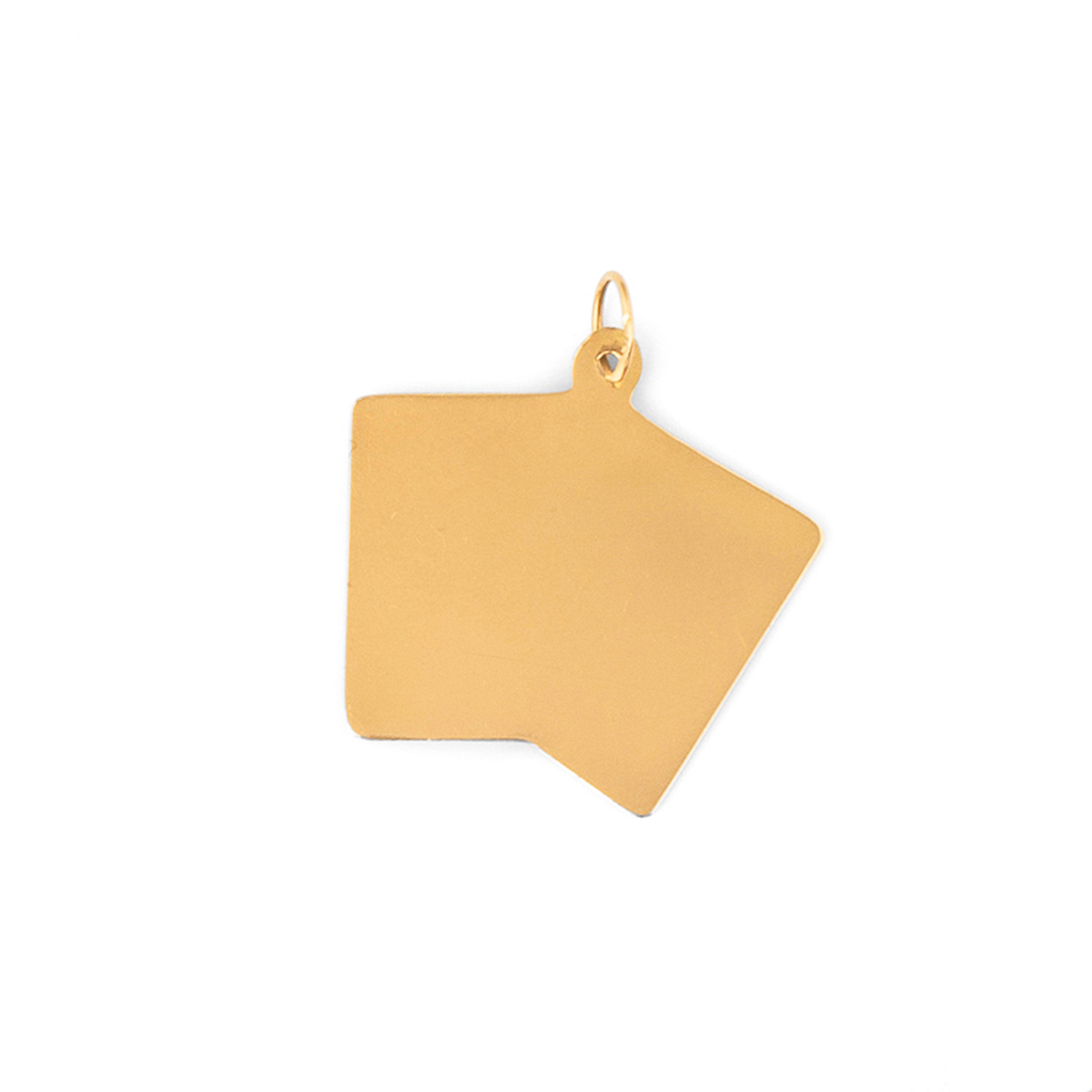 "21" 14k gold and enamel card charm
