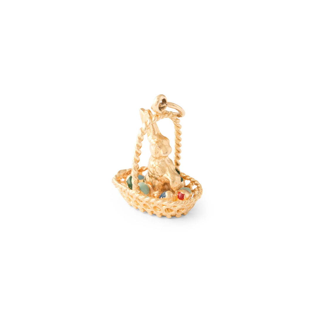Easter Bunny 14k Gold And Enamel Charm