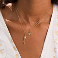 Wishbone and Clover 14k Gold Charm
