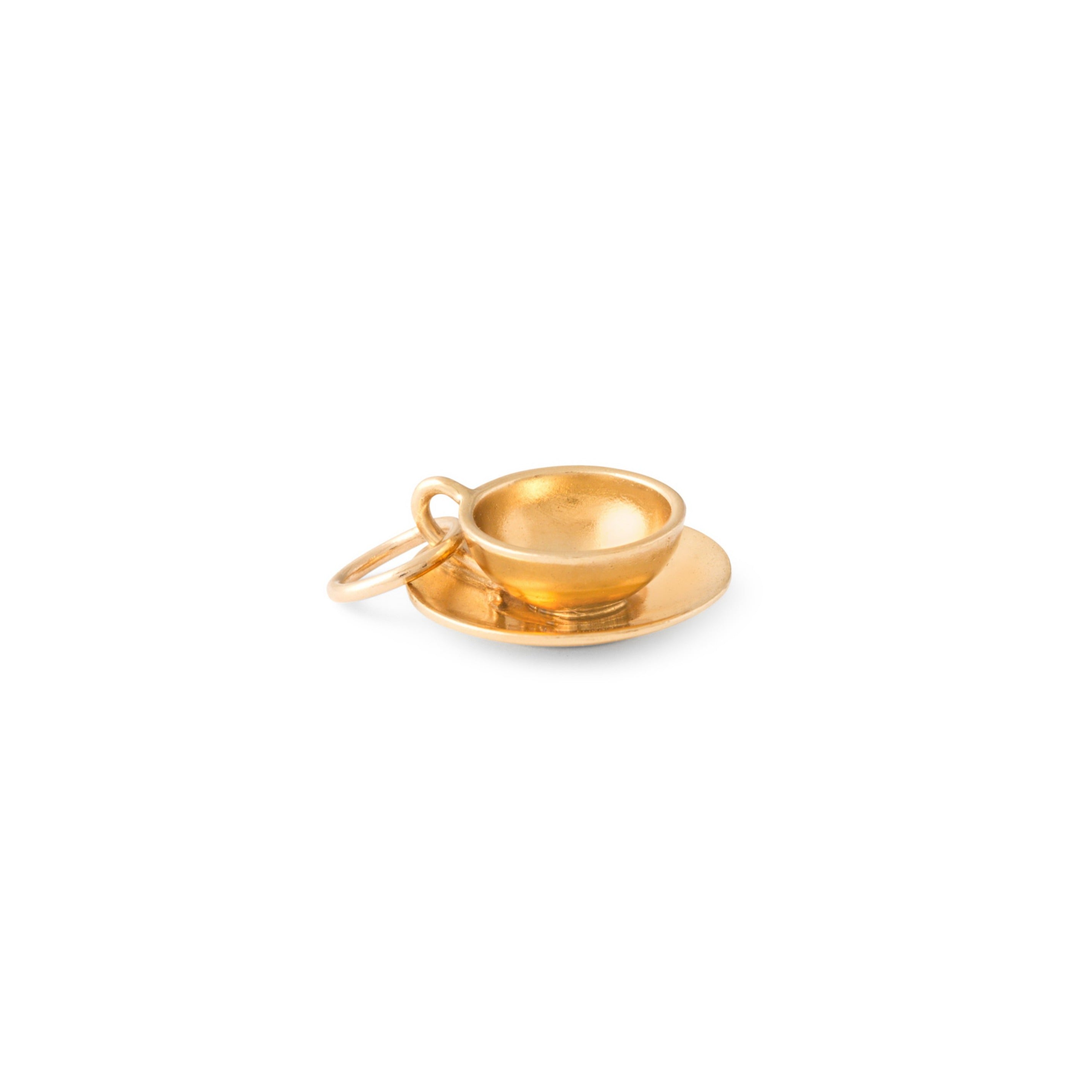 Cup and Saucer 14k Gold Charm