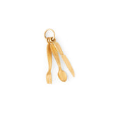 Italian Fork, Knife, and Spoon 14k Gold Charm
