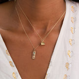 Austrian 14k Gold and Enamel Movable House Charm