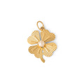 Clover with Pearl 14k Gold Charm