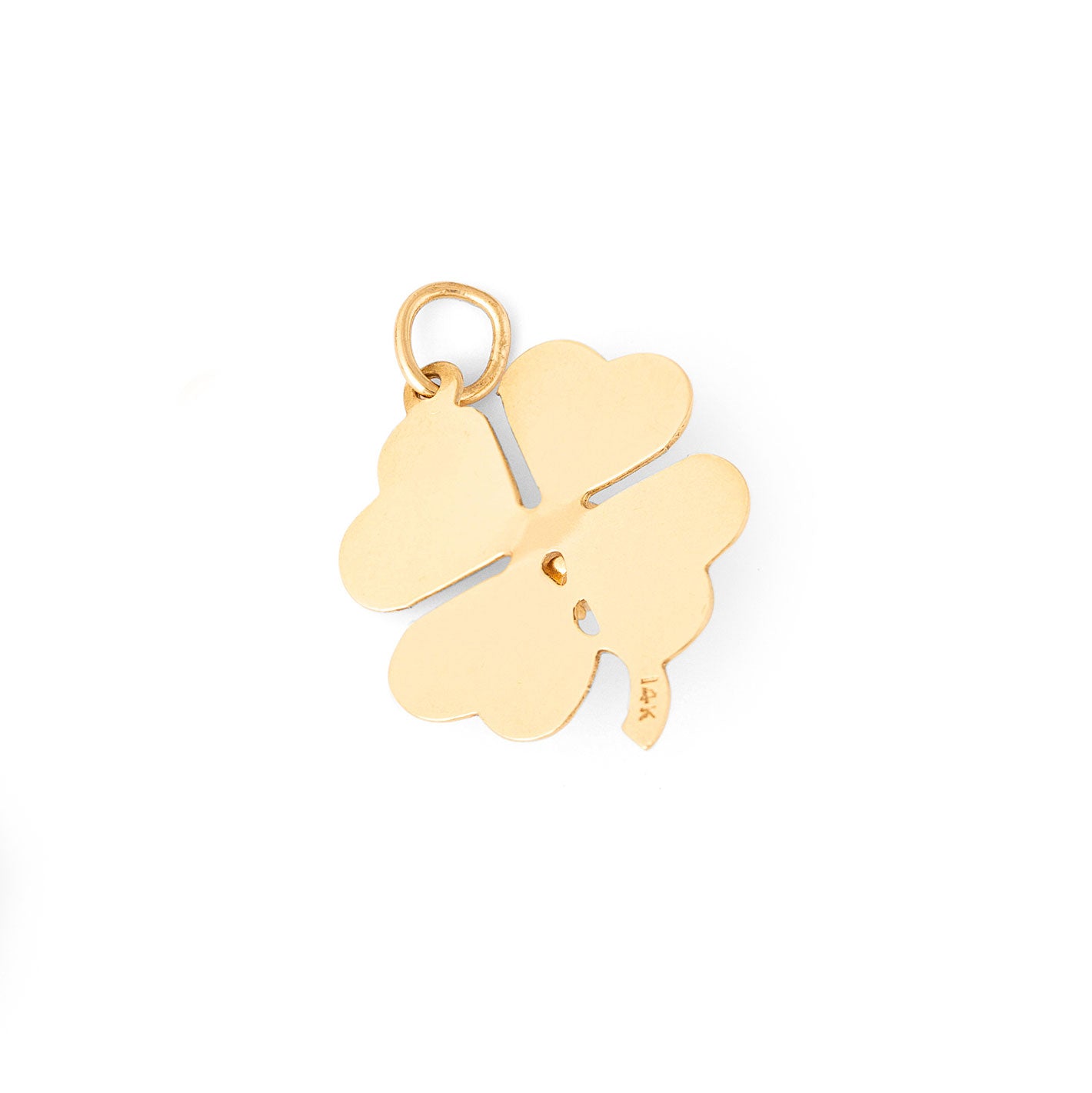 Clover with Pearl 14k Gold Charm