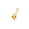 Wishbone and Clover 14k Gold Charm
