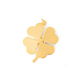Large Pearl and 14K Gold Clover Charm