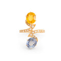 Edwardian Toi Et Moi Sapphire, Diamond, and 18k Gold Ring