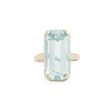 Aquamarine and 18k White Gold Ring