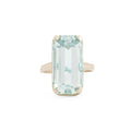 Aquamarine and 18k White Gold Ring