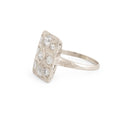 Old European Cut Diamond and 14k White Gold Rectangular Ring