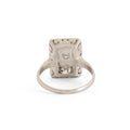 Old European Cut Diamond and 14k White Gold Rectangular Ring