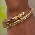 Italian 18k Gold Snake Arm Cuff Bracelet