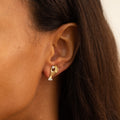 Diamond and 14k Gold Hand Earrings