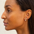 Diamond and 14k Gold Hand Earrings