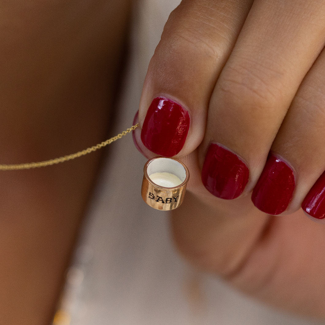Sloan & Co. 14k Gold and Enamel "Baby" Cup Charm