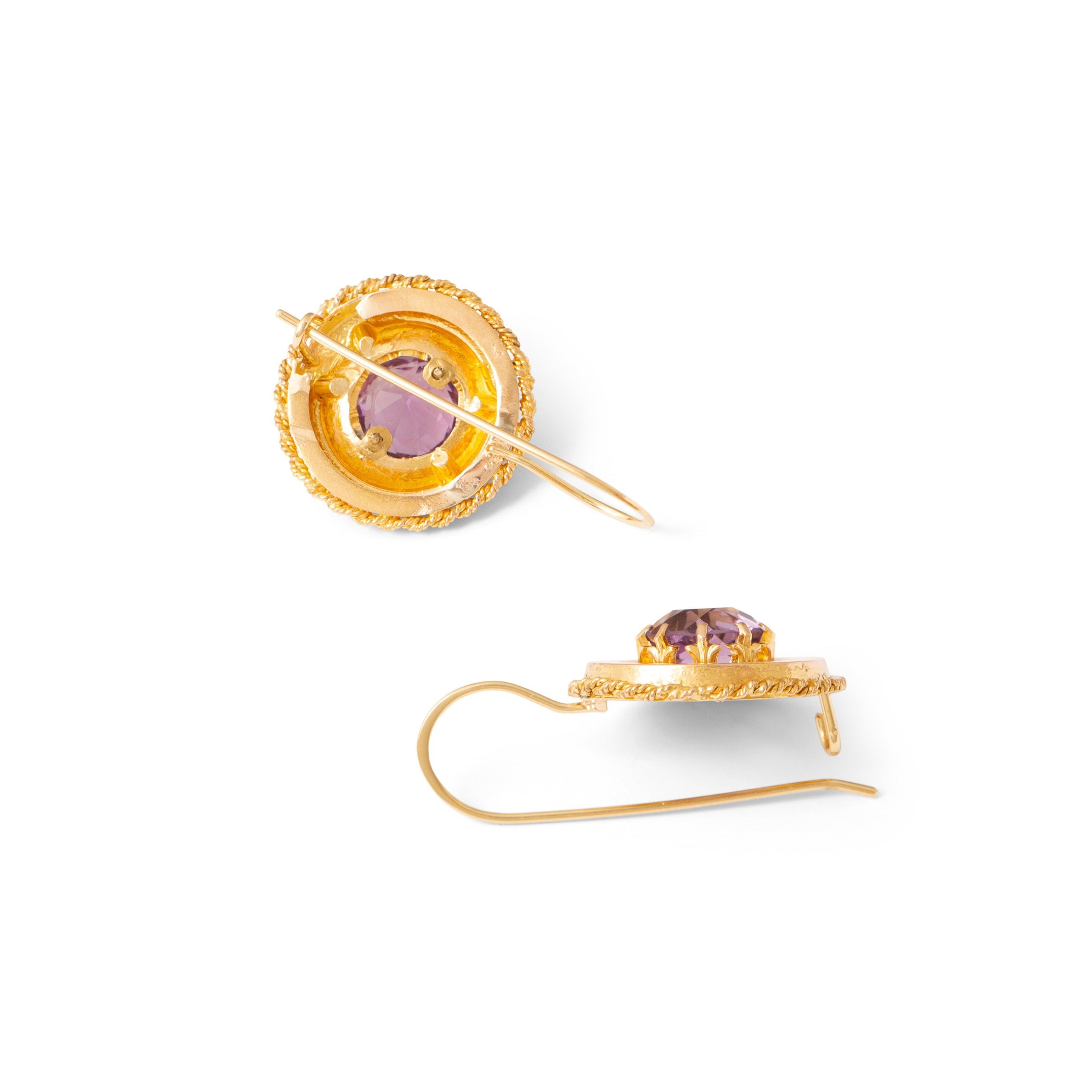 Victorian Amethyst and 18k Gold Drop Earrings