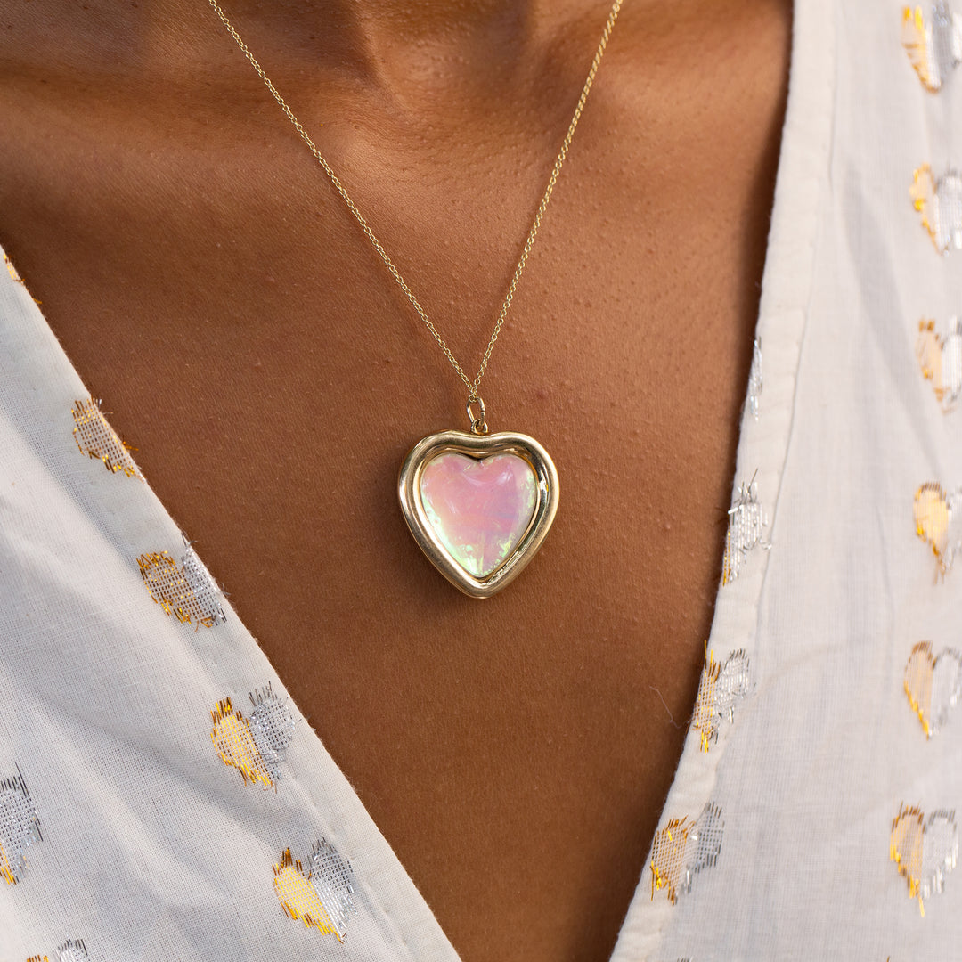 "My Sweet" Pearl and 14k Gold Heart Locket