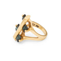 Sculptural Tourmaline and 18k Gold Taxco Ring