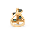 Sculptural Tourmaline and 18k Gold Taxco Ring