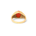 Red Coral and 18k Gold Ring
