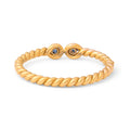 French Sapphire and Diamond Twisted 18k Gold Bangle Bracelet