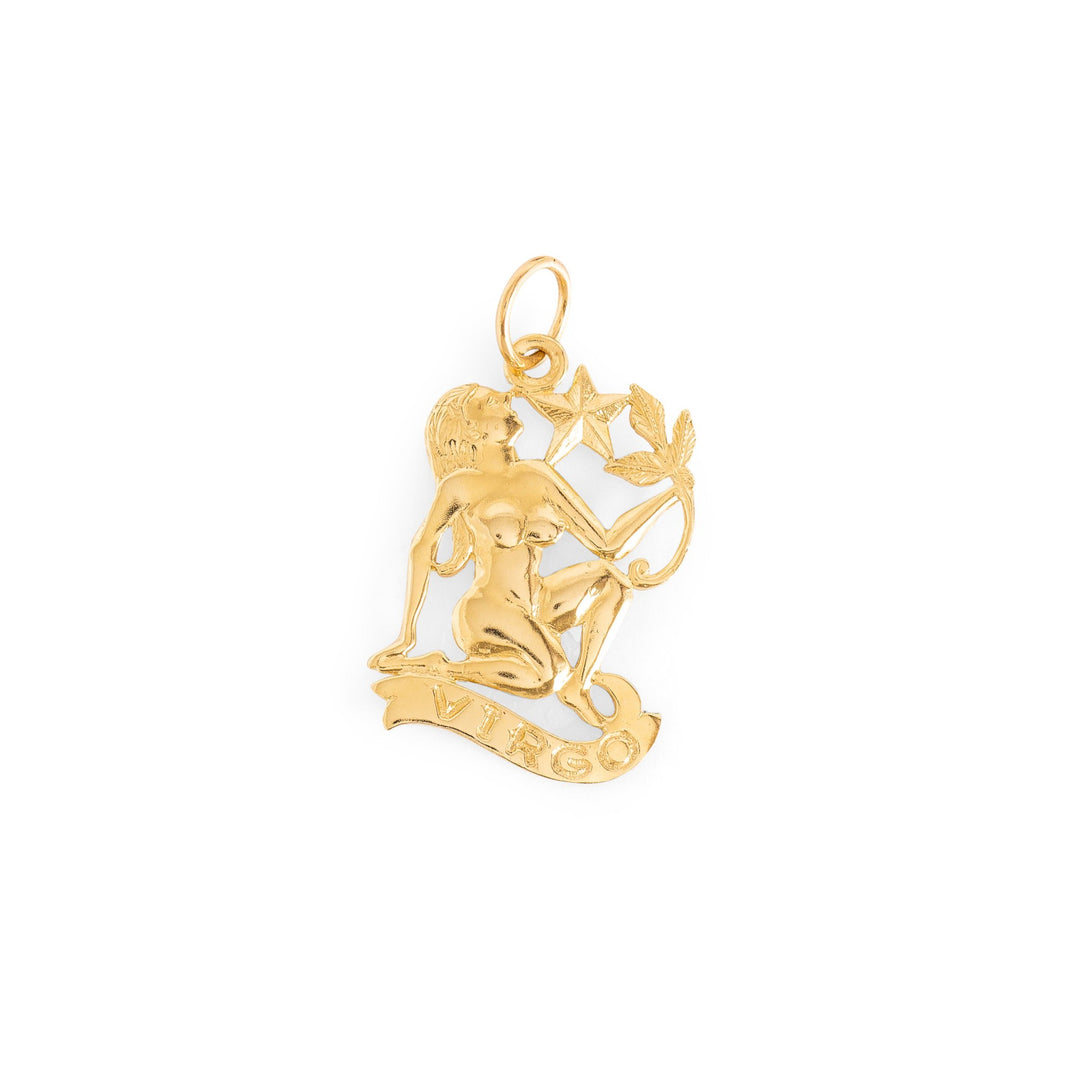 Virgo Goddess 14k Gold Zodiac Charm