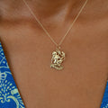 Virgo Goddess 14k Gold Zodiac Charm
