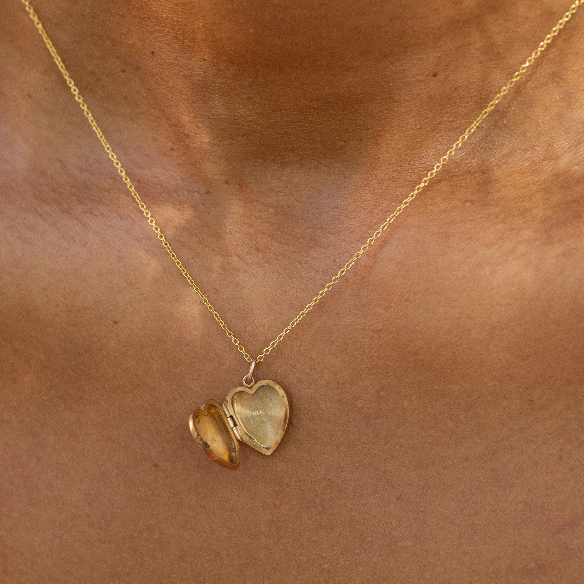 Mini Locket Gold Vintage Mini Heart 10k Gold Locket