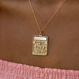 "I love You" Tablet 14k Gold Charm