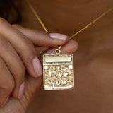 "I love You" Tablet 14k Gold Charm