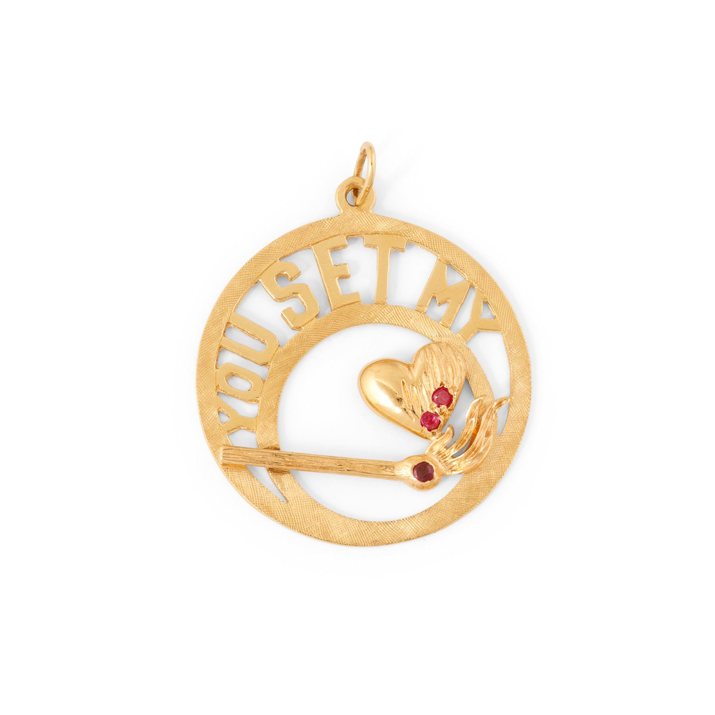 You Set My Heart On Fire 14k Gold Charm