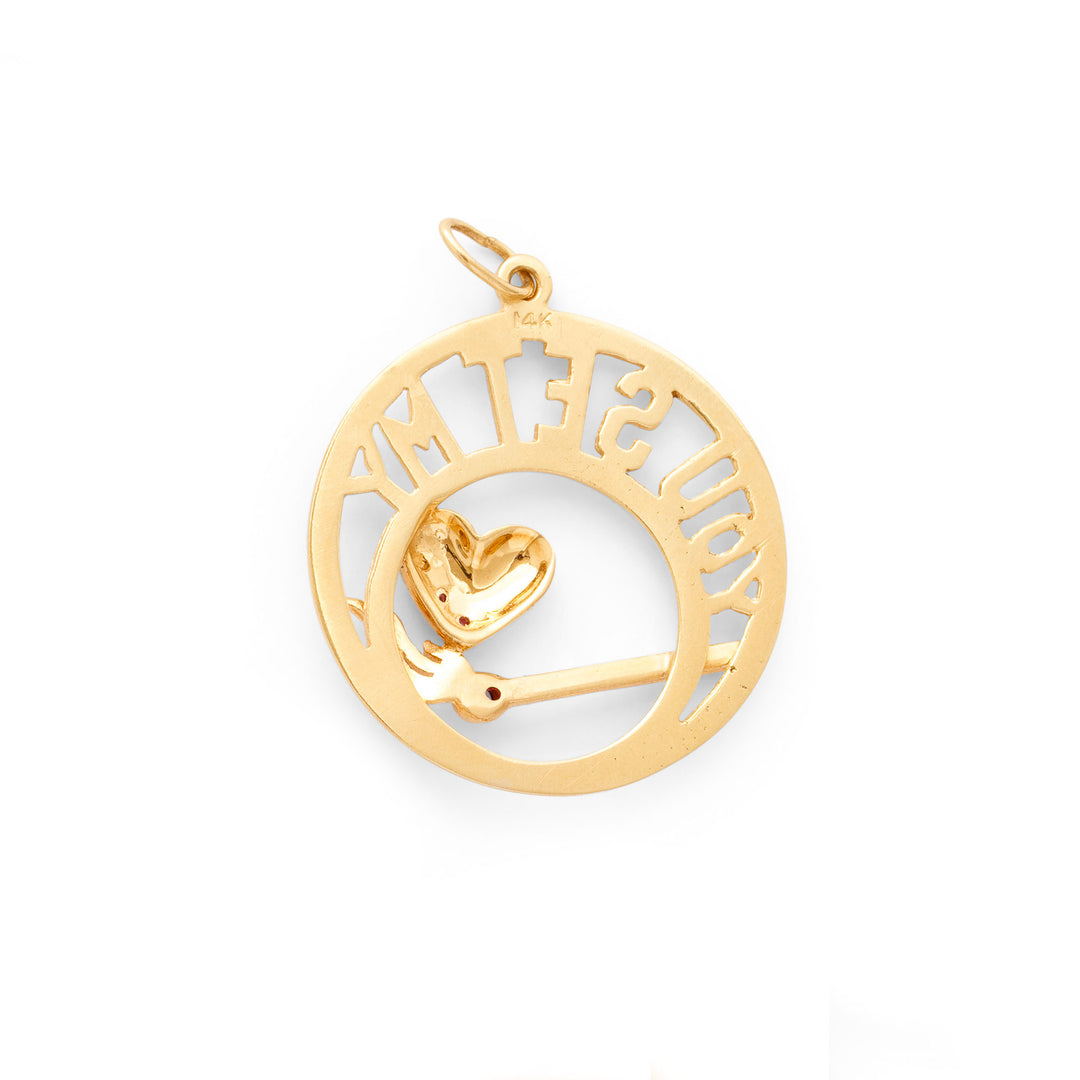 You Set My Heart On Fire 14k Gold Charm