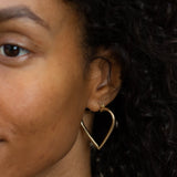 Heart-shaped 14k Gold Hoop Earrings