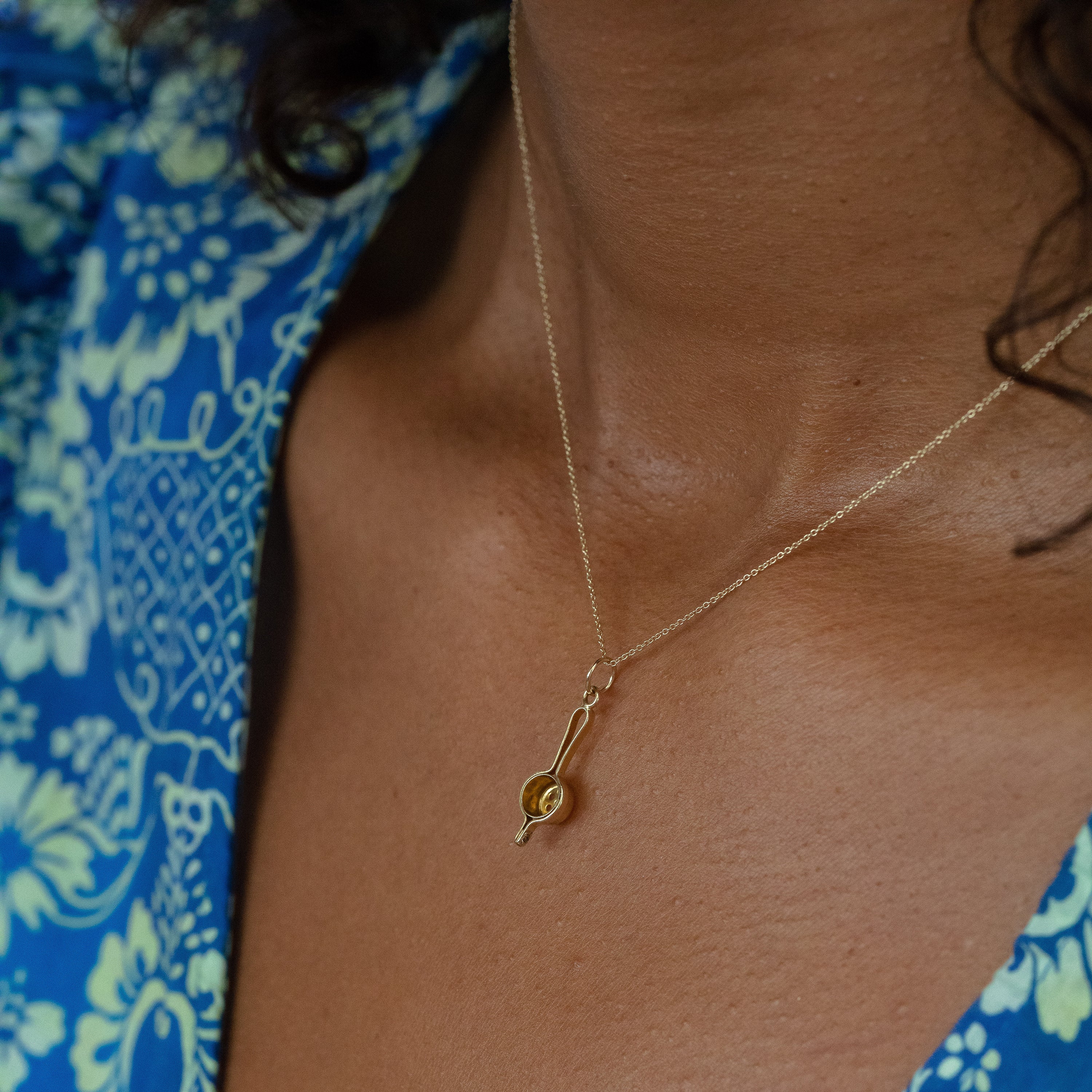 Tea Strainer 14k Gold Charm