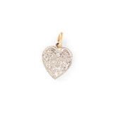 Diamond, Silver, and 14K Gold Heart Charm