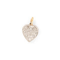 Diamond, Silver, and 14K Gold Heart Charm