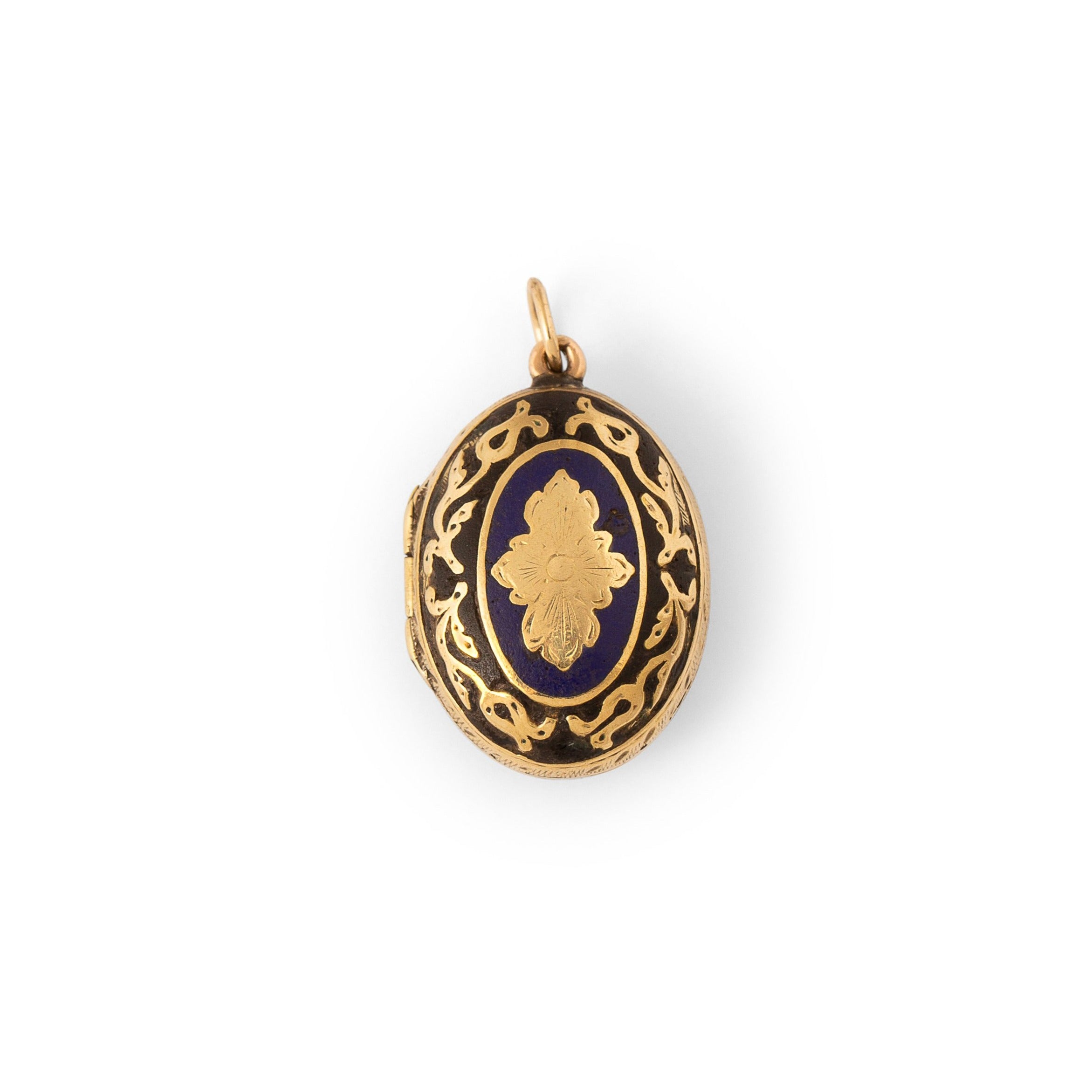 Victorian 14k Gold and Enamel Petite Locket