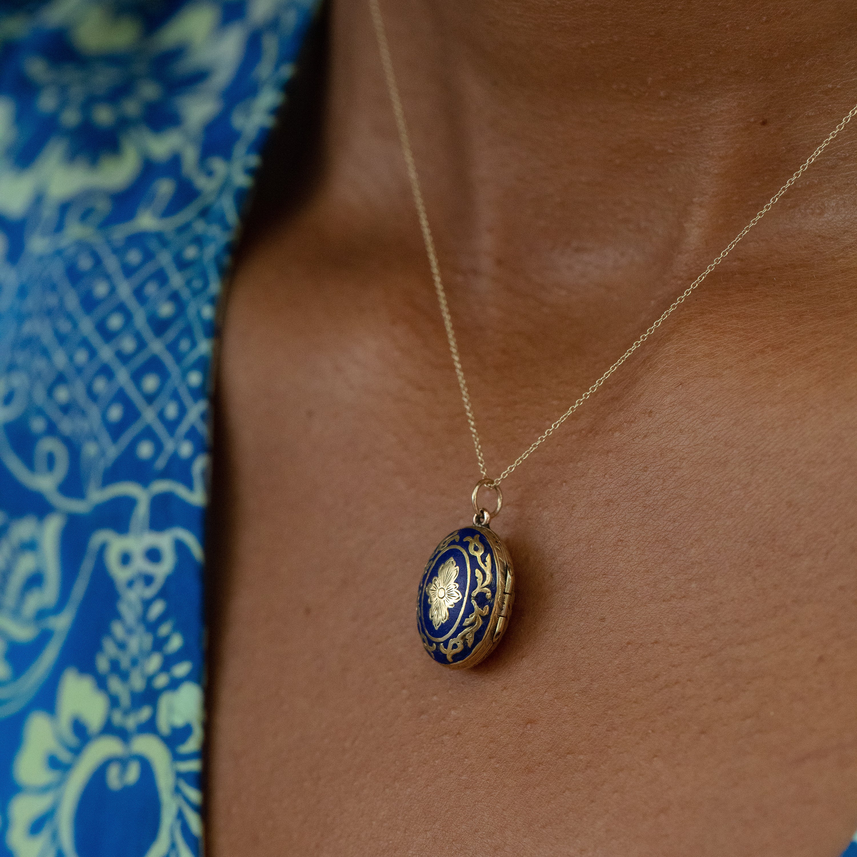 Victorian 14k Gold and Enamel Petite Locket